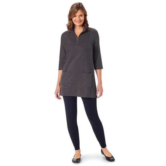 Magellan 1/4 zip knit tunic Sz. Medium 3/4 sleeves Pockets Gray Read Description - Picture 1 of 6